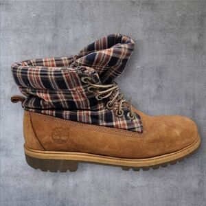 Timberland Junior Norse Flannel Roll Top Brown Utility Boots Size 6‎ Youth